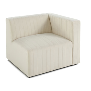 Nova - module d'assise droit - en velours - Beige