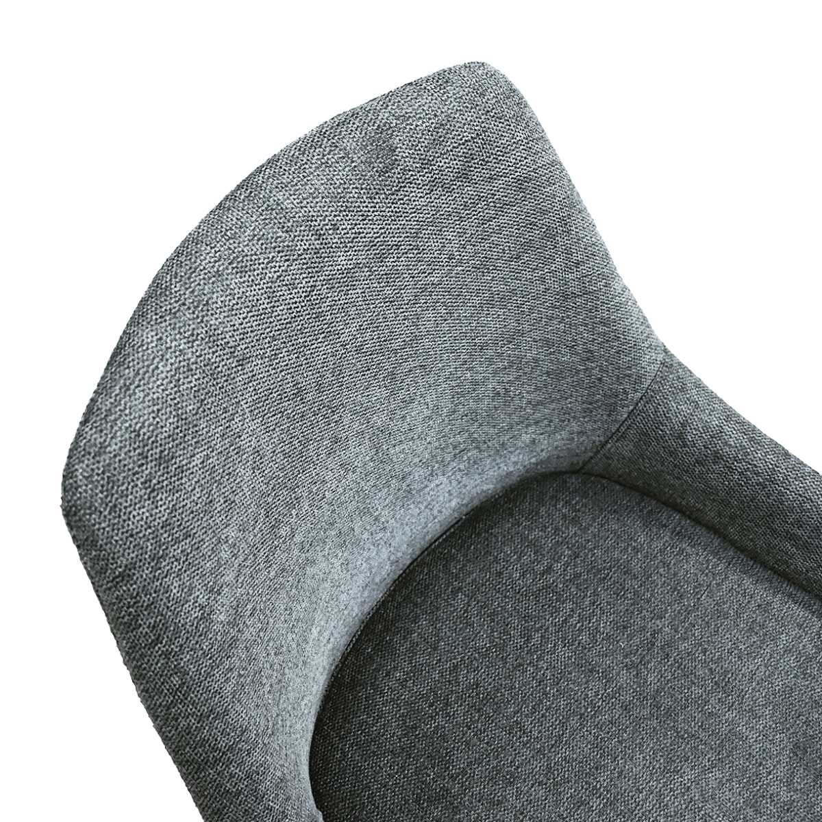 Set di 2 sedie TALLINN in tessuto antracite e gambe in metallo nero opaco, con braccioli