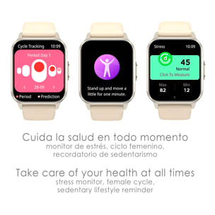 Smartwatch ZW36 con notificaciones de Apps, varios modos deportivos. Monitor de tensión y oxígeno, termómetro.