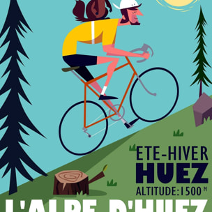 Tableau  la montée de l'alpe d'huez Toile imprimée