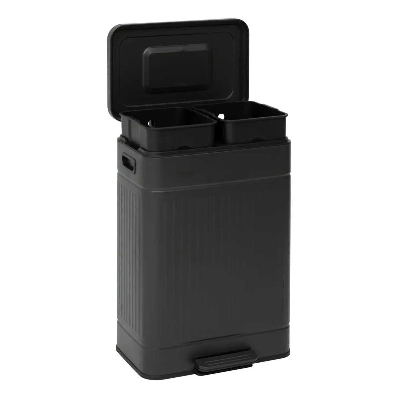 Poubelle Nova avec Pedale 2x30L Noir 45,5x36,5x67 cm