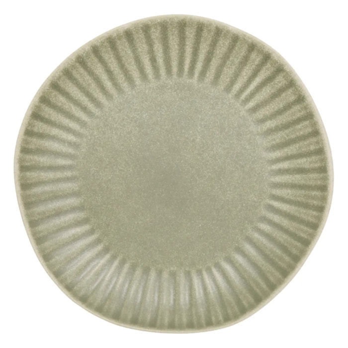 Lot de 4 Assiette dessert Nyero ronde D.21cm vert
