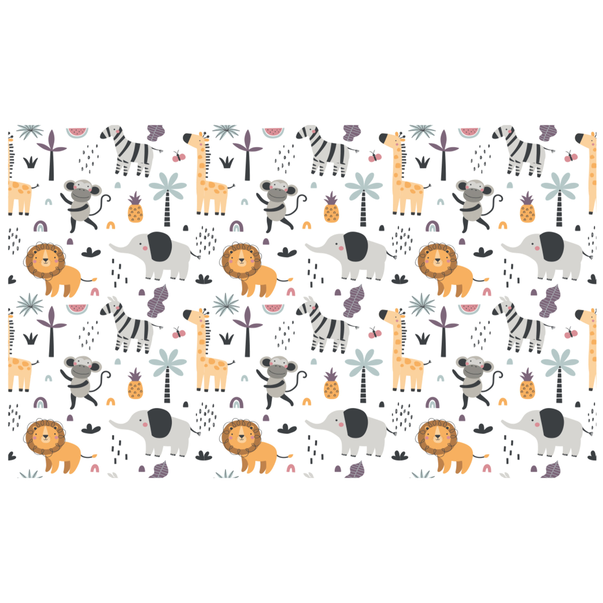 Rouleau revêtement adhésif vinyle au mètre - Sticker lavable Cuisine Meuble Armoire Porte - ANIMAUX DES ÎLES TROPICALES