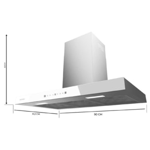 Cecotec Campanas "T" Bolero Flux TT 905500 Glass White A++ Cecotec