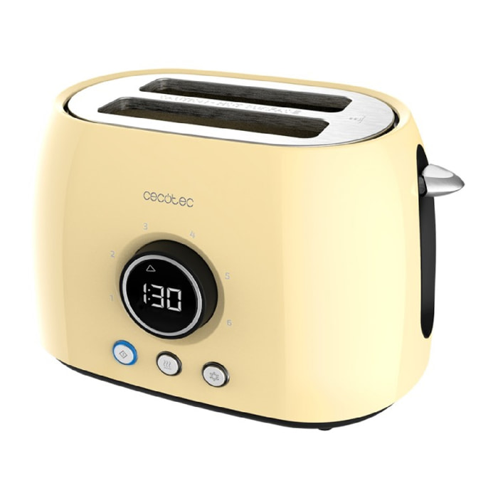 Cecotec Grille-pain vertical numérique ClassicToast 8000 Yellow Double