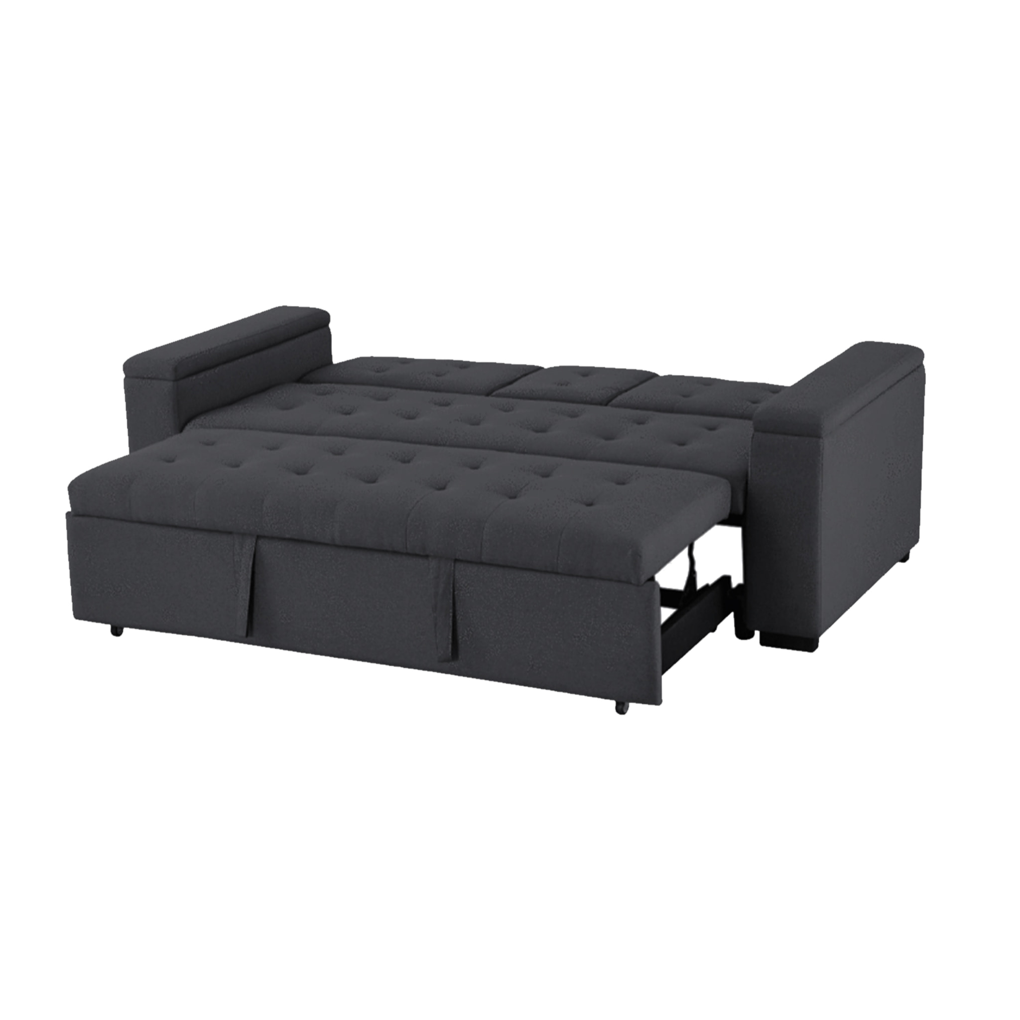 Canapé convertible 3 places en tissu gris foncé TILIA