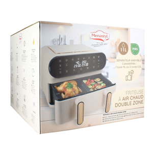Friteuse sans huile double cuve 11L crème COLORAMA