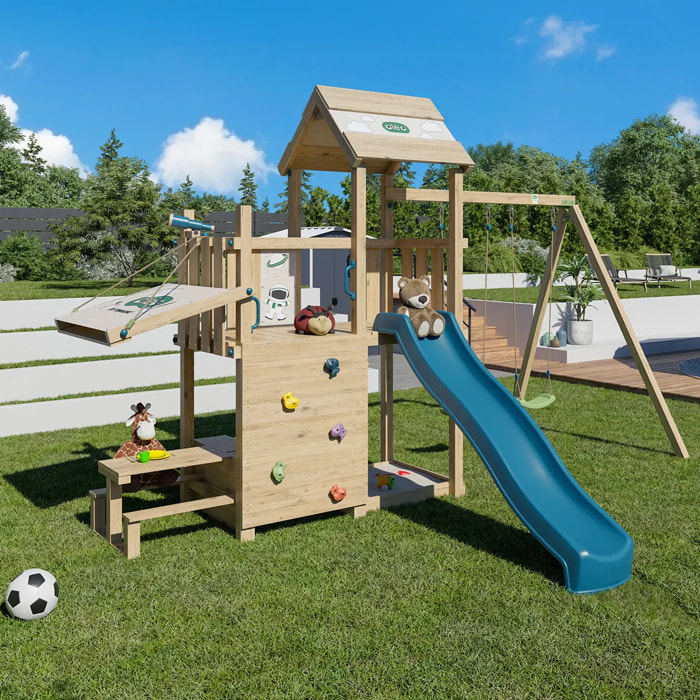 Aire de jeux bois 2,20 m SNACK XPRESSION 2 - 12 enfants
