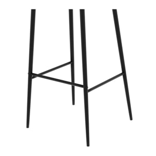 Lot de 2 chaises de bar en velours noir 75 cm - Rosy