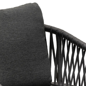 Lot de 2 fauteuils de jardin "Oriengo" anthracite & graphite en aluminium et mailles tressées