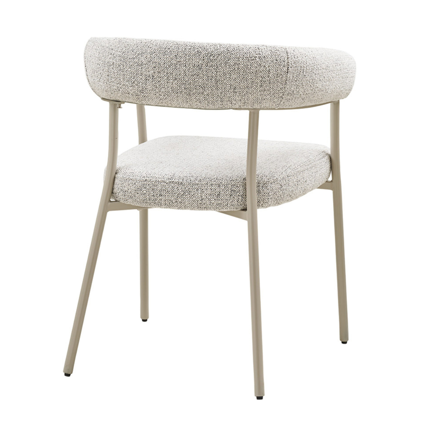 Sadie - lot de 2 chaises FSC  100% en tissu texturé - pieds en acier - Beige