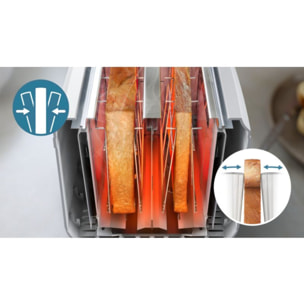 Grille-pain PHILIPS HD2511/00 Toaster blanc Série 3000, 2 fentes, 900W