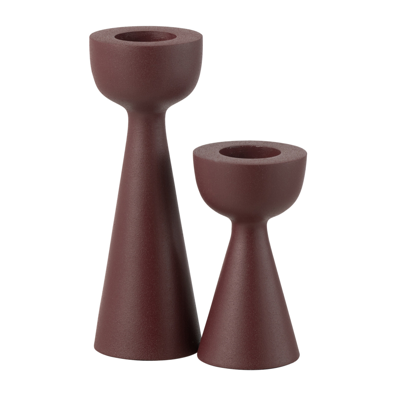 J-Line bougeoir Cone - aluminium - bordeaux - large
