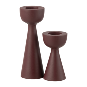 J-Line bougeoir Cone - aluminium - bordeaux - large