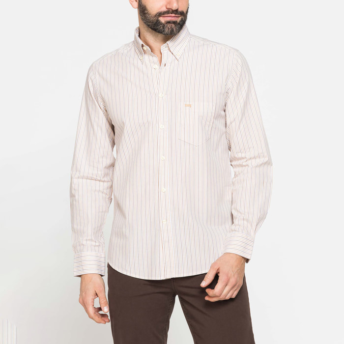 CAMICIA BUTTON-DOWN CON MANICA LUNGA E TASCHINO