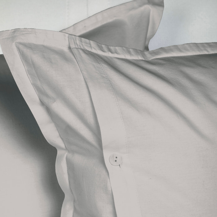 UNO CASA DESIGN Completo Lenzuola in Puro Cotone Garment Washed_No-Stiro_matrimoniale_naturale