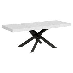 Table extensible 90x160/264 cm Volantis Premium Frêne Blanc cadre Anthracite