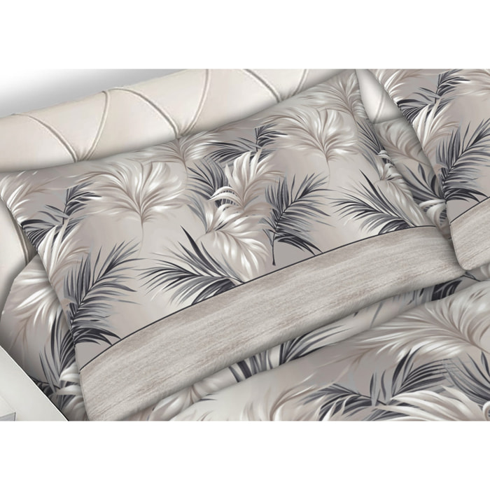 Completo Lenzuola In Calda Flanella Made in Italy Armony Grigio