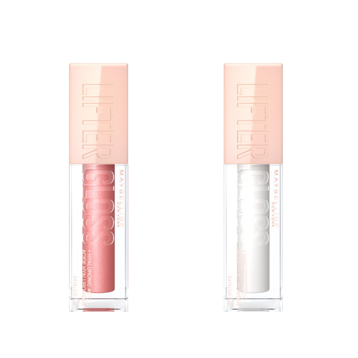 Maybelline New York - Lot de 2 Gloss à Lèvres Hydratant & Brillance Instantanée - Enrichis en Acide Hyaluronique - Lifter Gloss