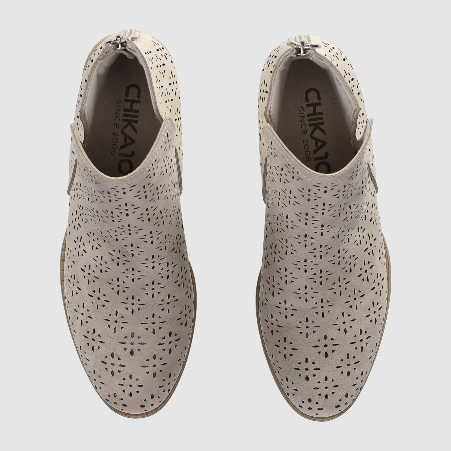 Botines de Piel Sintética - Beig - Tacón: 3 cm