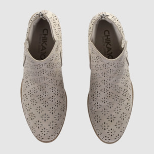Botines de Piel Sintética - Beig - Tacón: 3 cm