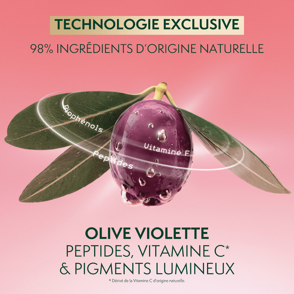 La Provençale Peptide-Eclat - Sérum Rose Booster d'Eclat Anti-fatigue - Olive violette - Peptides, Vitamine C* & Pigments lumine