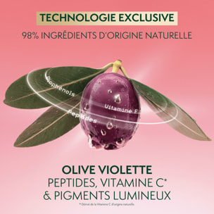 La Provençale Peptide-Eclat - Sérum Rose Booster d'Eclat Anti-fatigue - Olive violette - Peptides, Vitamine C* & Pigments lumine