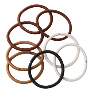 Boite avec 20 élastiques à cheveux assortis Selena beige