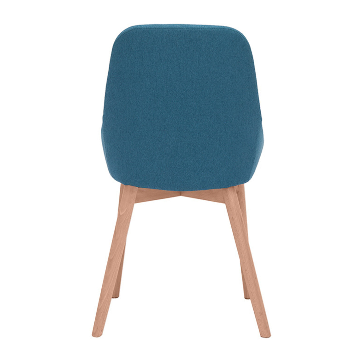 Chaises scandinaves en tissu bleu canard et bois clair massif (lot de 2) HOLO