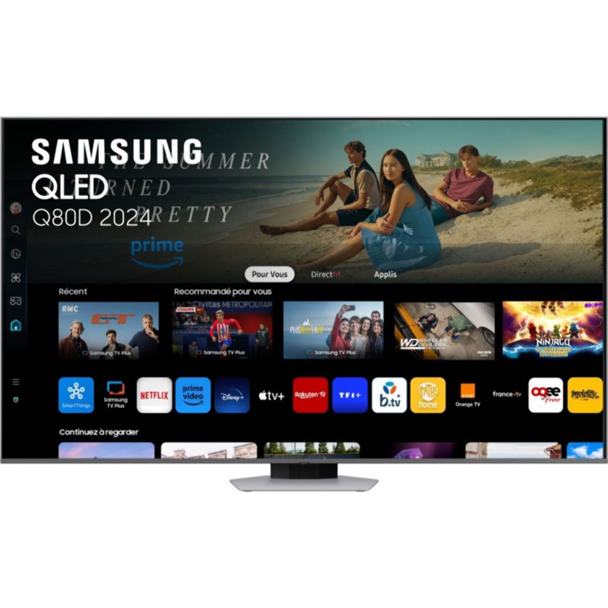 TV QLED SAMSUNG TQ75Q80D 4K AI Smart TV 2024