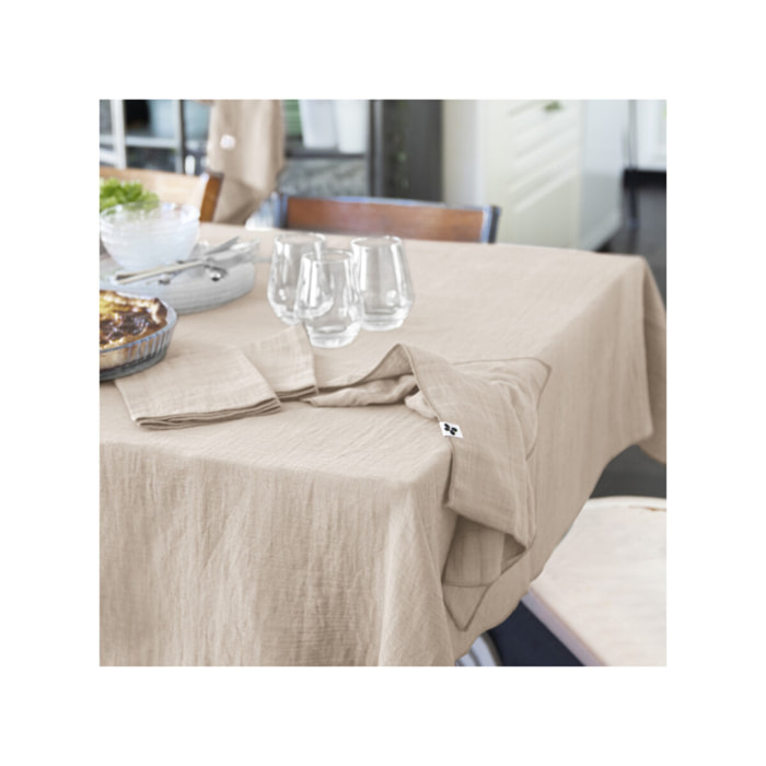 Nappe 150 x 250 cm double gaze de coton gaufrée - 9 coloris - GAIA