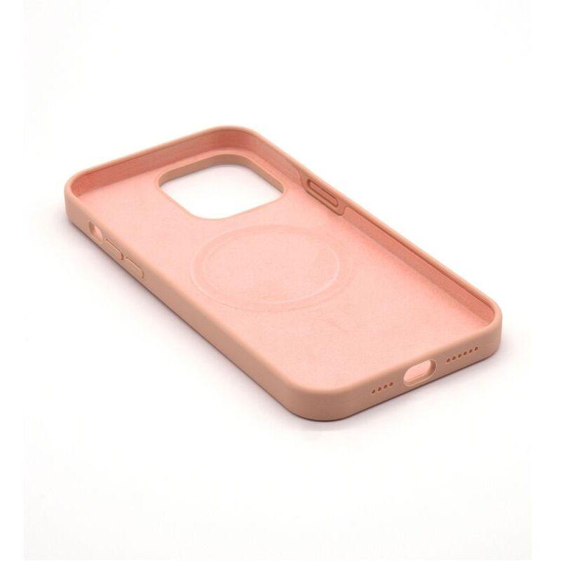 Coque CASYX iPhone 14 silicone Rose MagSafe