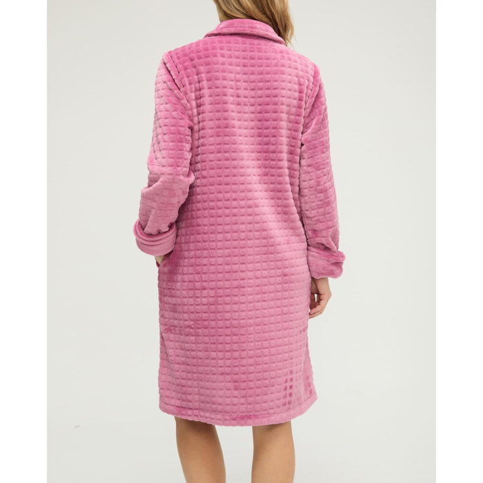 Bata mujer jacquard con botones