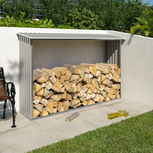 Abri à bûches métal gris 2 à 3 stères