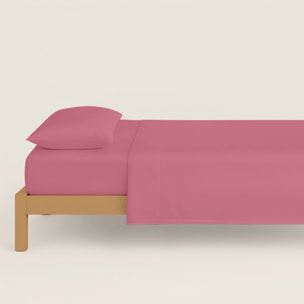 Naturals - Funda Nórdica Lisa - Cierre con botones - 100% Algodón - Incluye 1/2 Fundas de Almohada - Fucsia