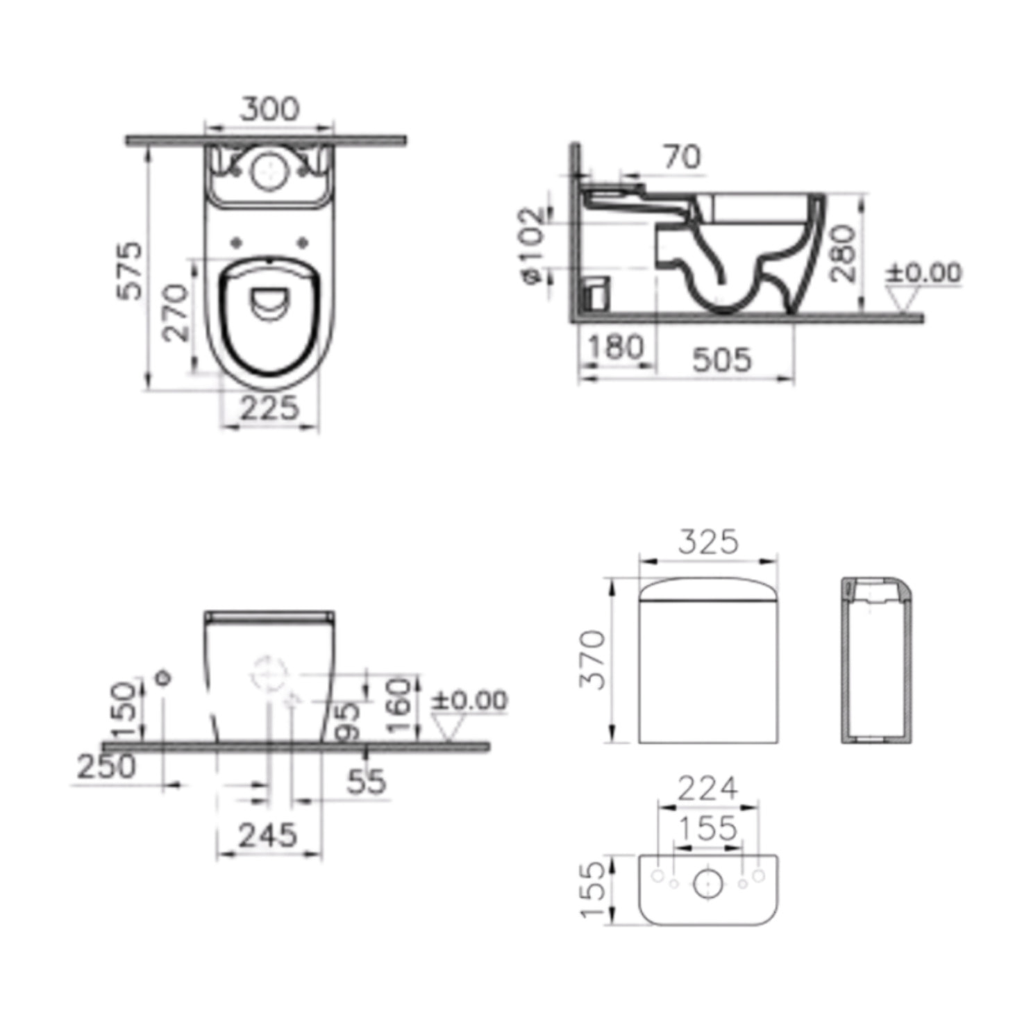 WC à poser sans bride Sento Kids Blanc + réservoir + abattant vert et jaune