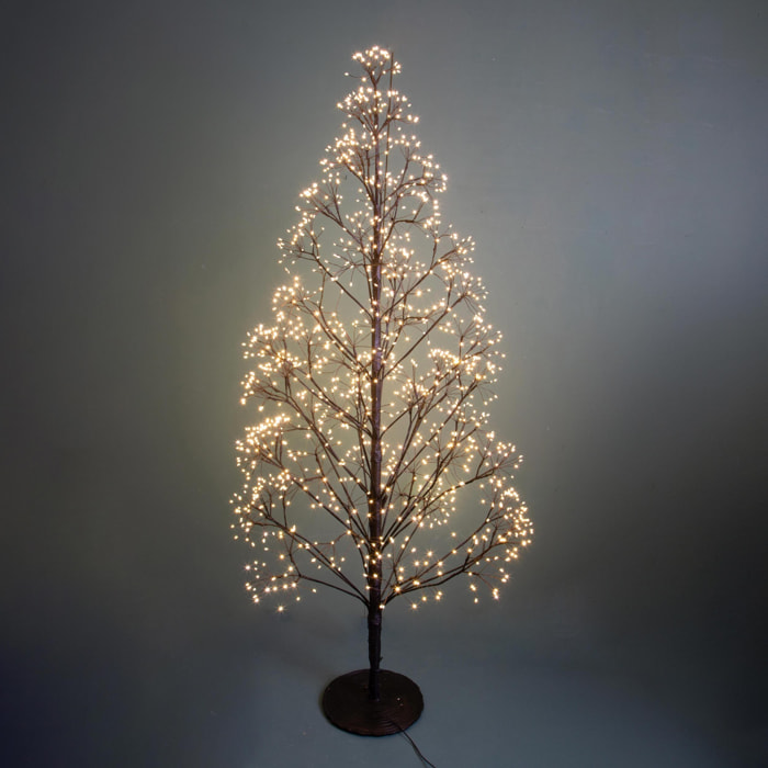 Abete artificiale Flower con 1500 Led da esterno - Pezzi 1 - Colore Giallo - 18,5x150Hx18,5cm - Bianchi Dino