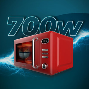 Cecotec Microondas Digital con Grill de 20 L Proclean 5110 Retro Red. 700 W en 5