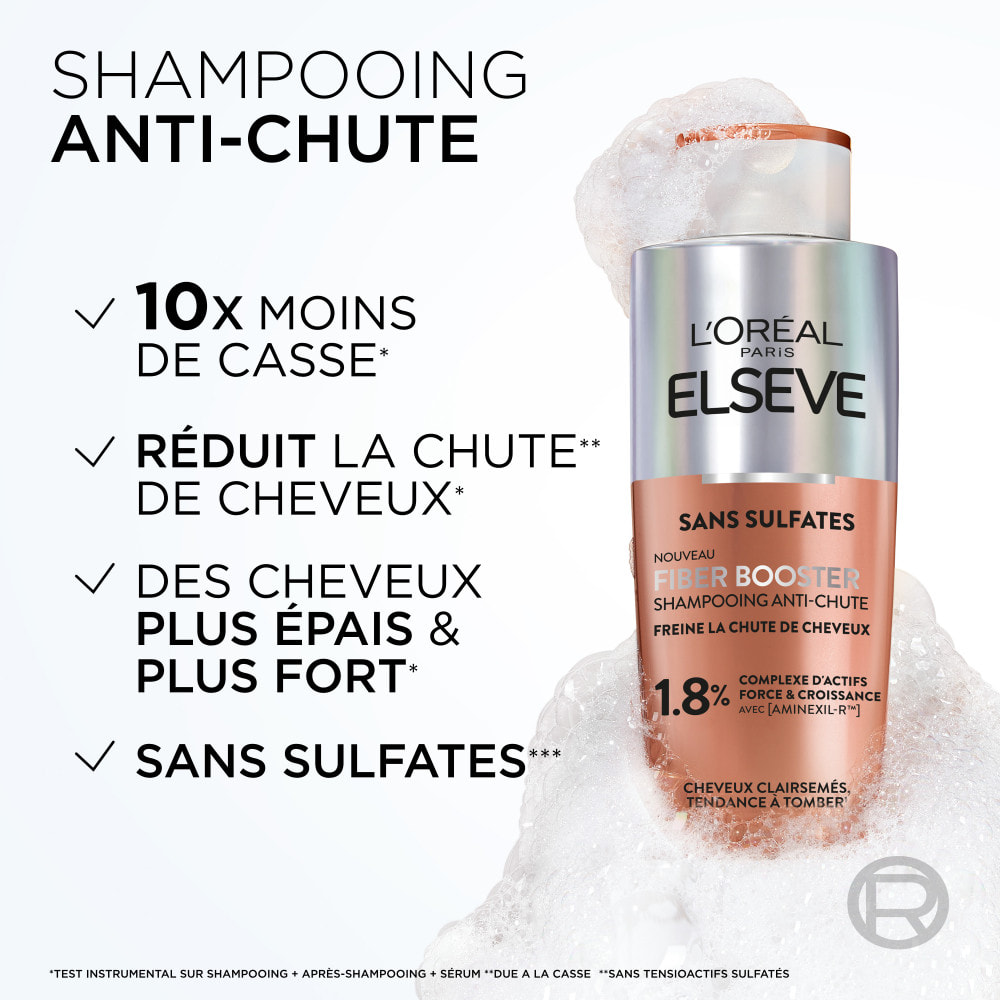 L'Oréal Paris Elseve Fiber Booster Lot de 2 Shampooings Anti-Chute 2x200ml