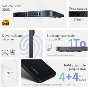 Smartphone XIAOMI Redmi 15C 256Go Noir 5G