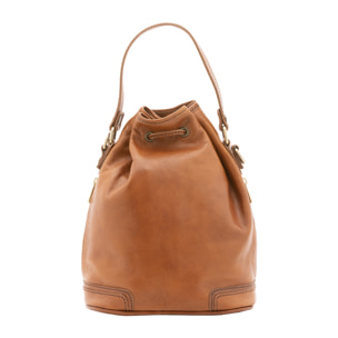 Borsa a secchiello  unisex In Vera pelle Made in Italy 24x30x16 cm