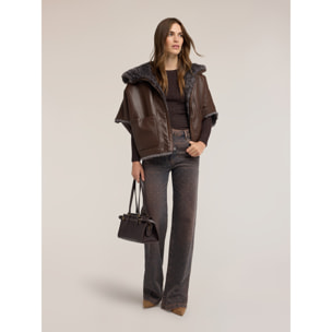 Motivi - Cappa reversibile con zip - Marrone