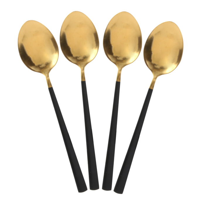 MENAGERE 16 PIECES GOLD MANCHE NOIR