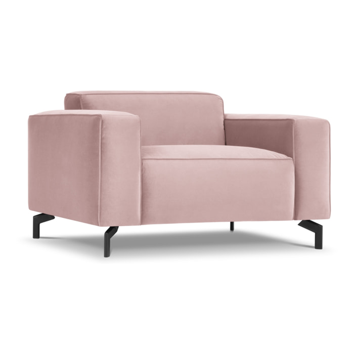 Fauteuil xl "Paradis" en velours rose