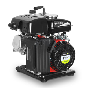 Motobomba para extraer y mover agua, 79cc, 2,6cv, caudal máxima caudal 12m3/h - altura máxima bombeo 18m - GREENCUT GWP200X