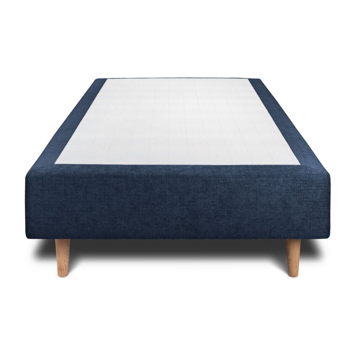 Lit avec tête de lit tapissée tissu et sommier tapissier Ep20