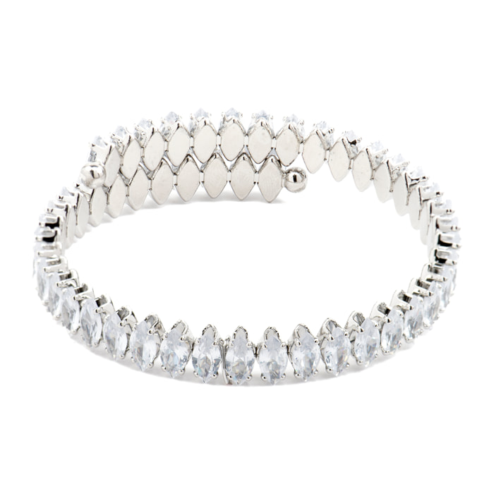 Pulsera con Circonita Brillante acabado plata
