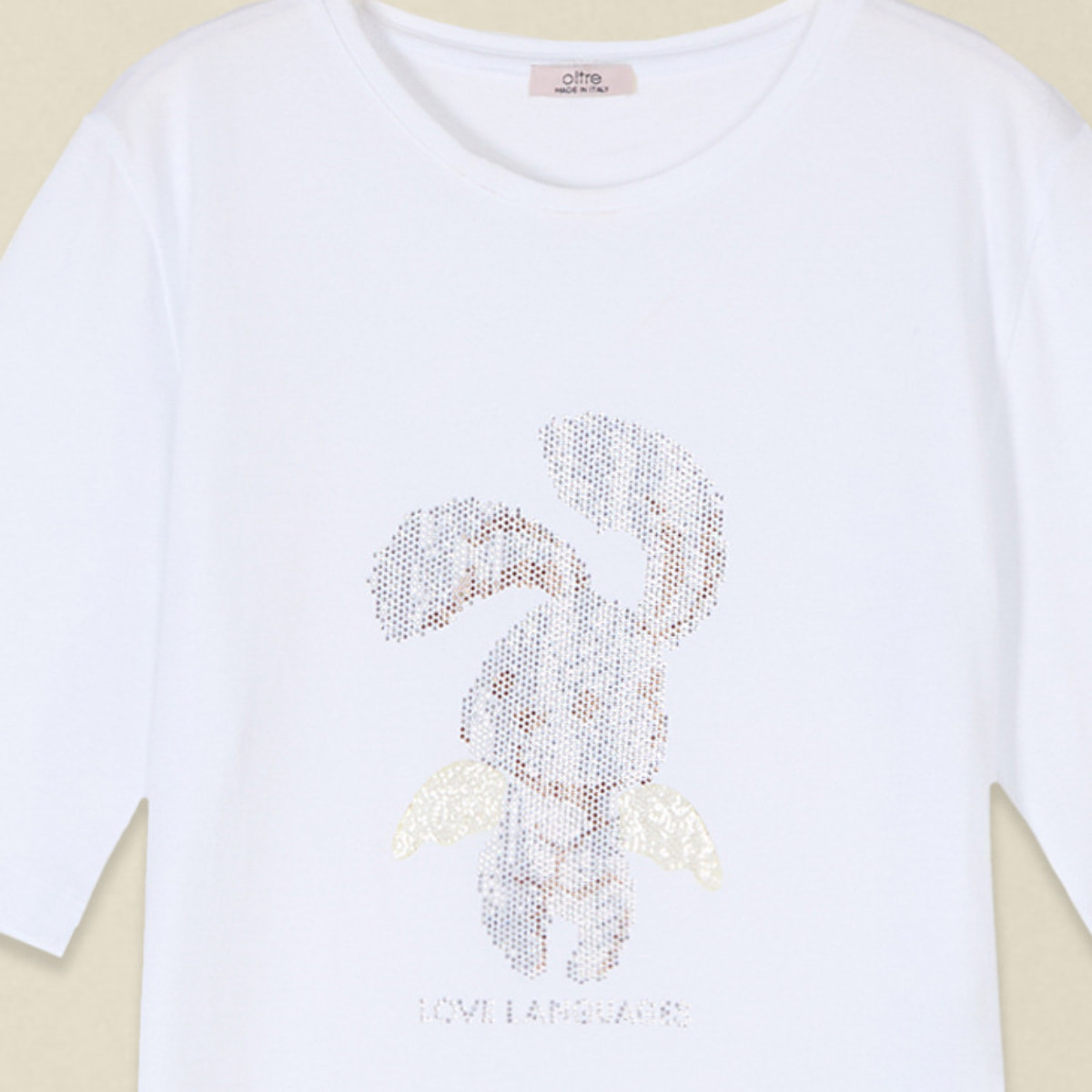 Oltre - Camiseta de jersey con aplicaciones - Blanco