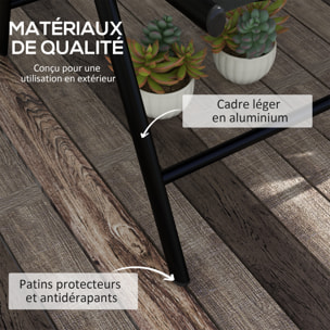 Lot de 2 chaises de jardin pliantes avec accoudoirs alu teslin rembourré déperlant noir