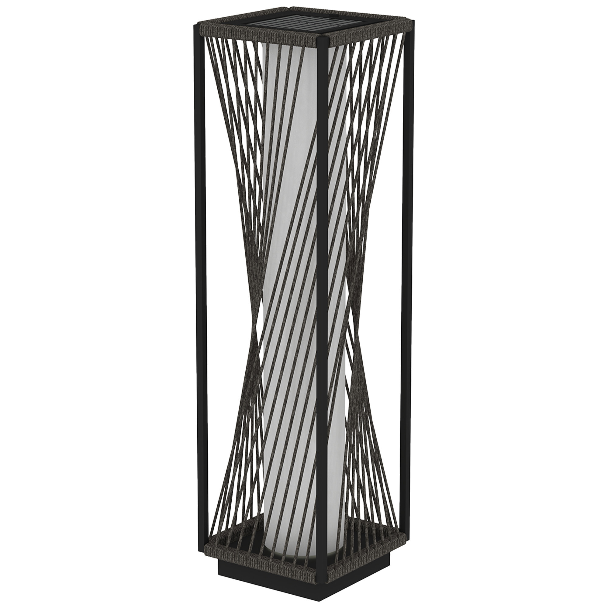 Lampadaire LED solaire extérieur en résine filaire H. 77 cm gris